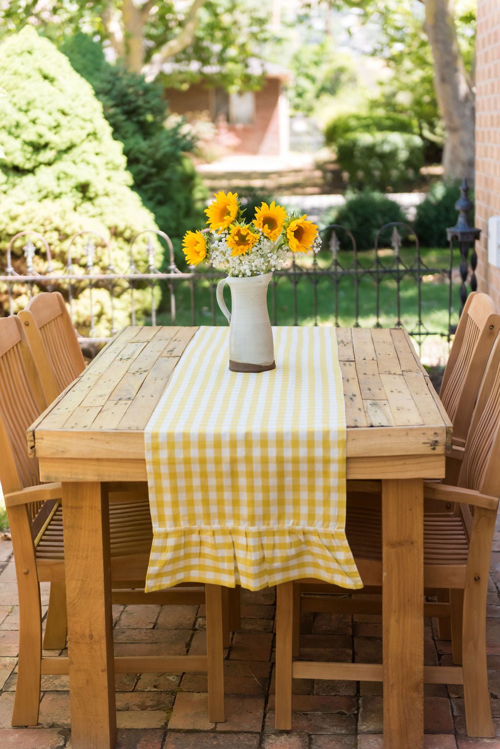 Galley & FenBlue Gingham Table Runner - M.S Skincare