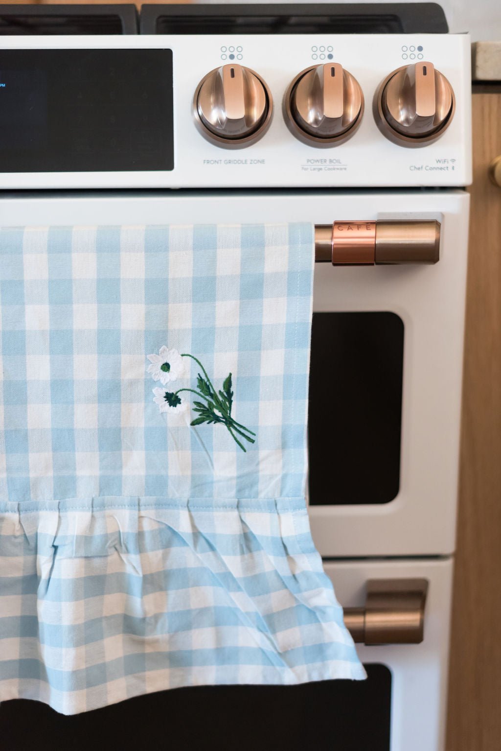 Galley & FenBlue Ruffled Gingham Dish Towel - M.S Skincare