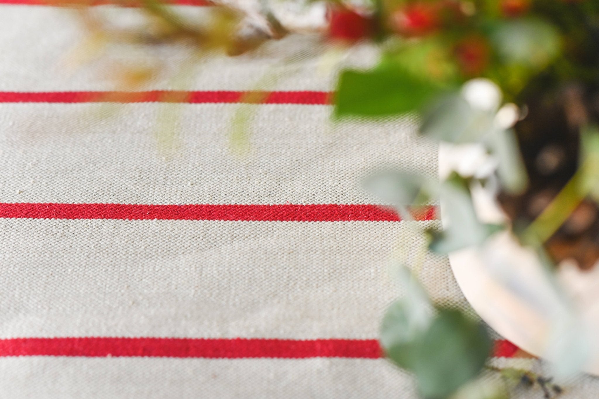 Galley & Fen Red Stripe Linen Tablecloth