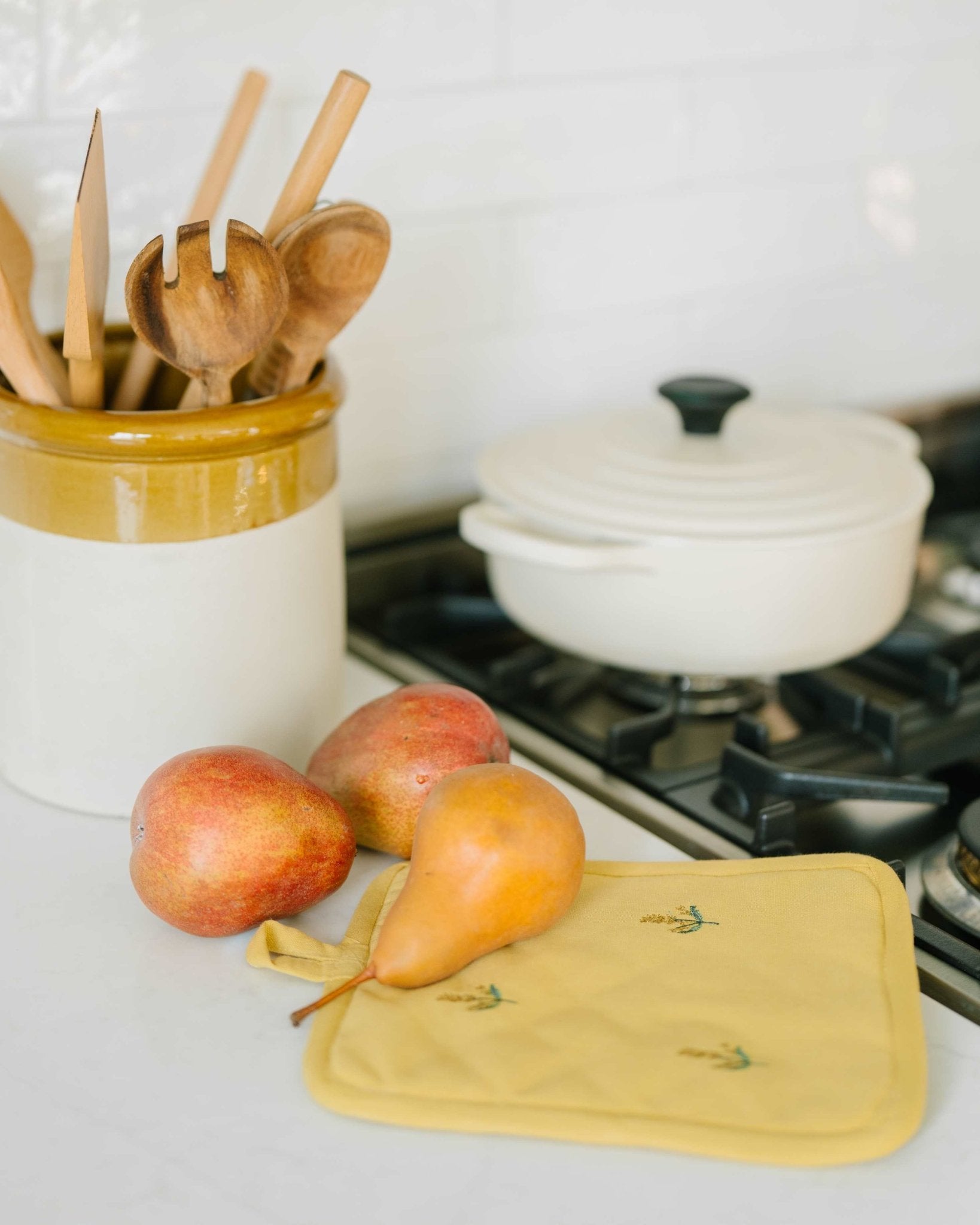 Galley & Fen Yellow Embroidered Pot Holder