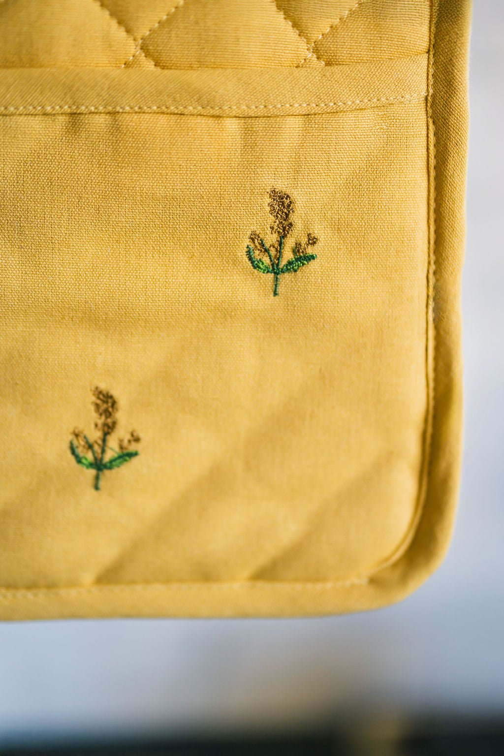 Galley & Fen Yellow Embroidered Pot Holder