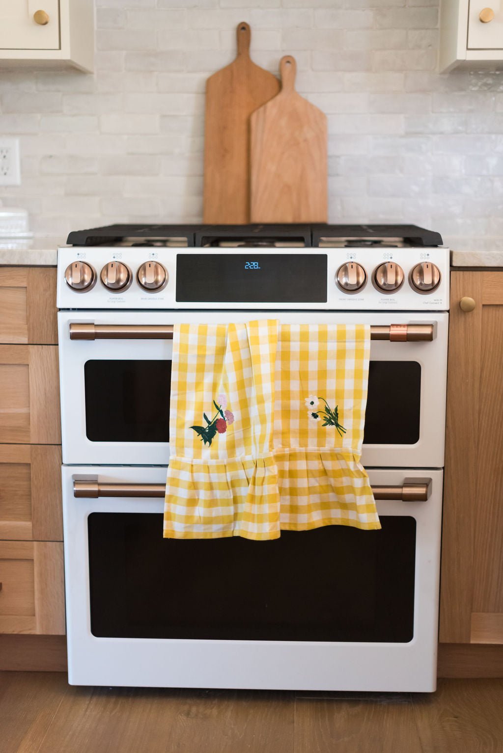 Galley & Fen Yellow Gingham Ruffled Dish Towel