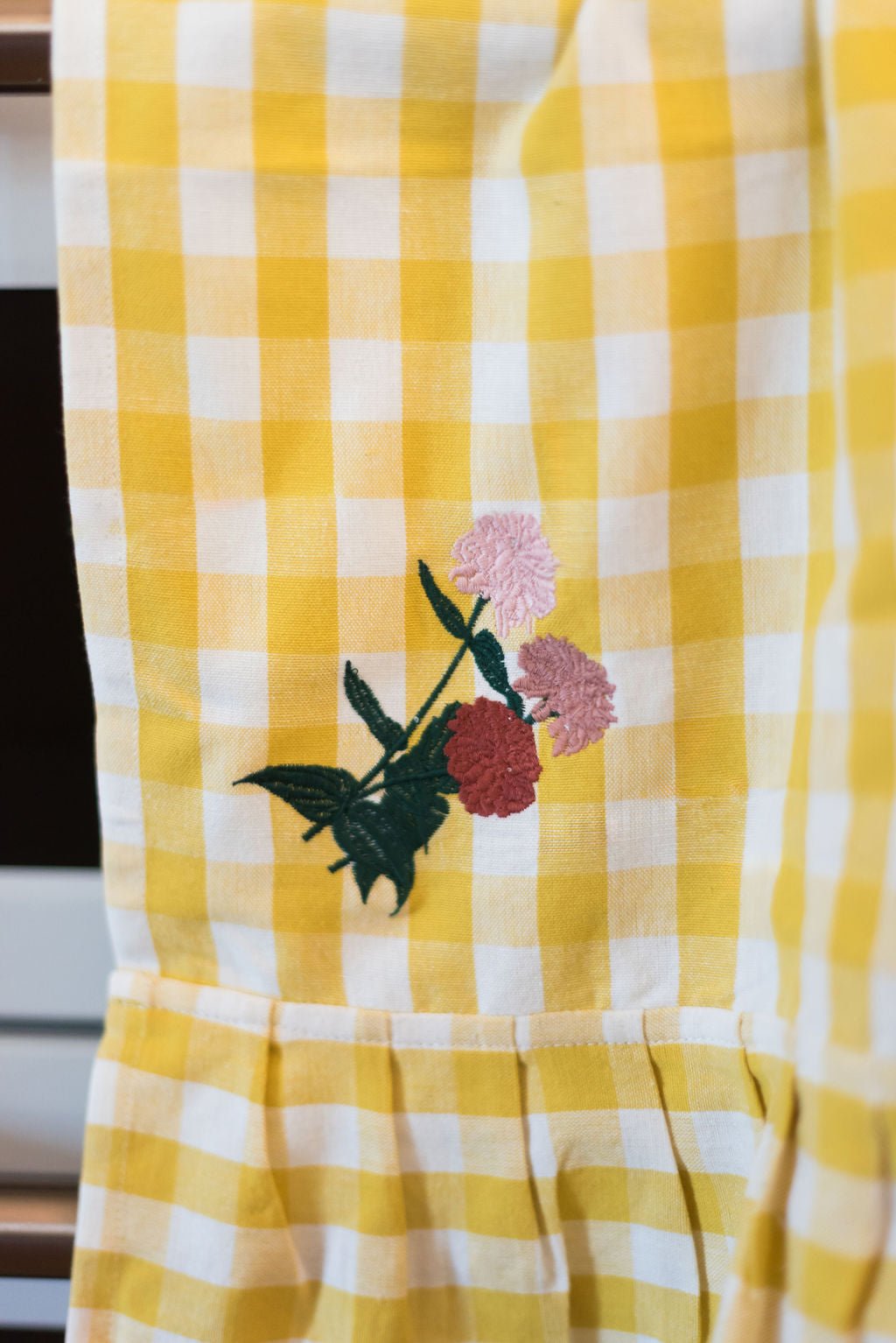 Galley & Fen Yellow Gingham Ruffled Dish Towel