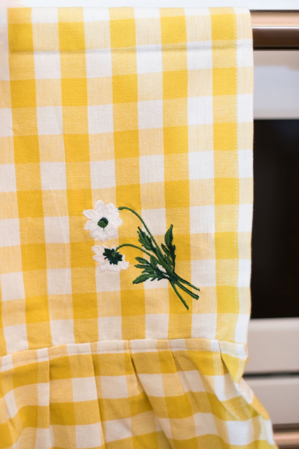 Galley & Fen Yellow Gingham Ruffled Dish Towel