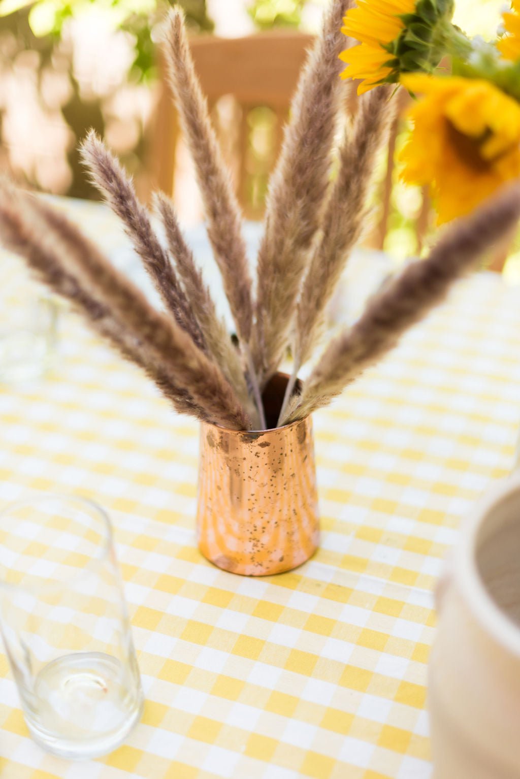 Galley & Fen Yellow Ruffled Gingham Tablecloth