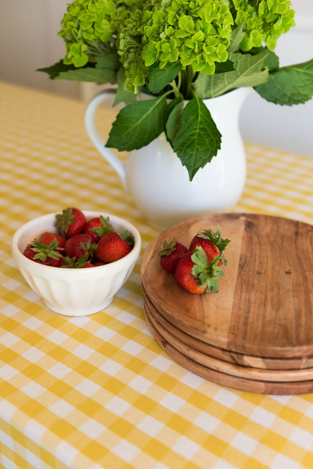 Galley & Fen Yellow Ruffled Gingham Tablecloth