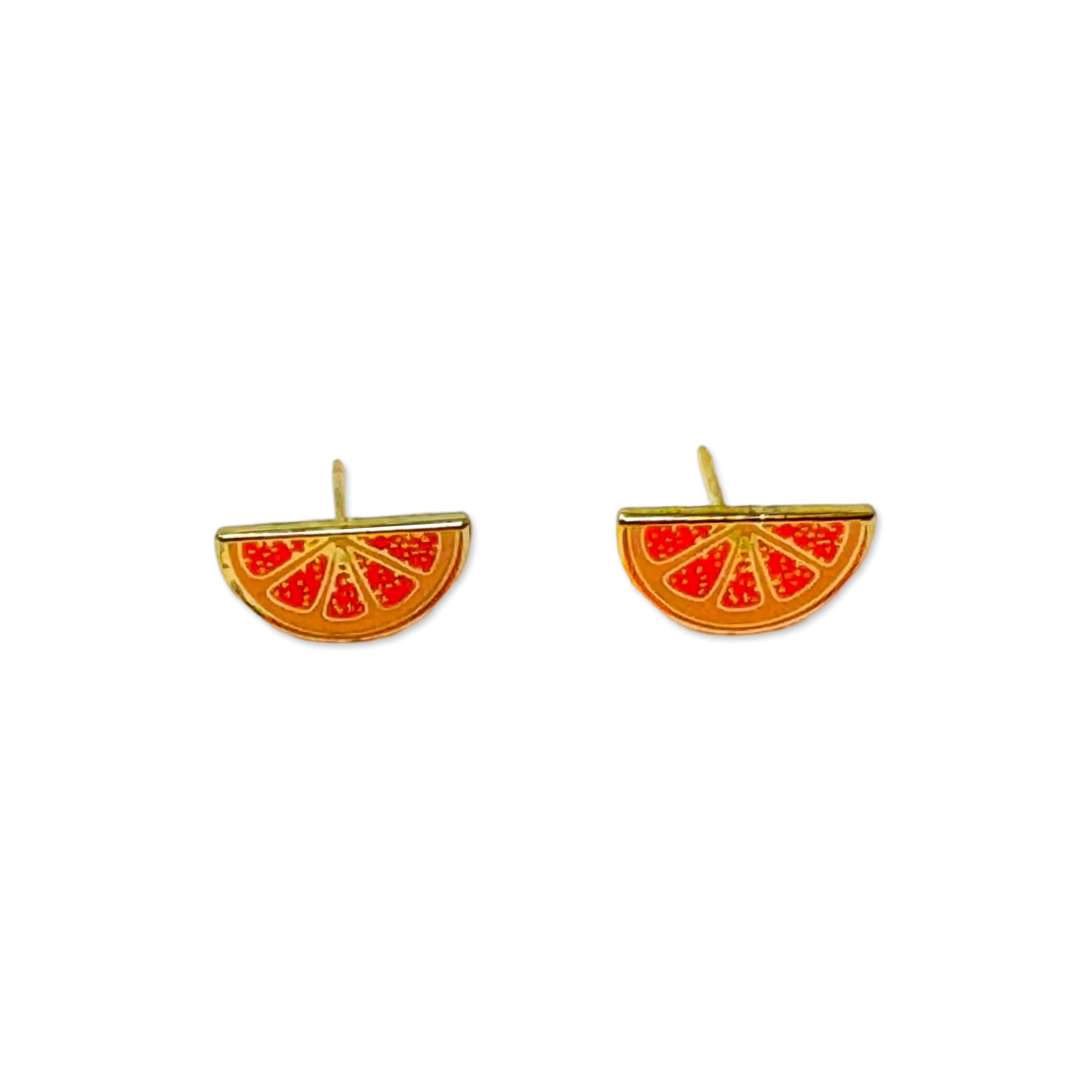 Grapefruit Enamel Earrings