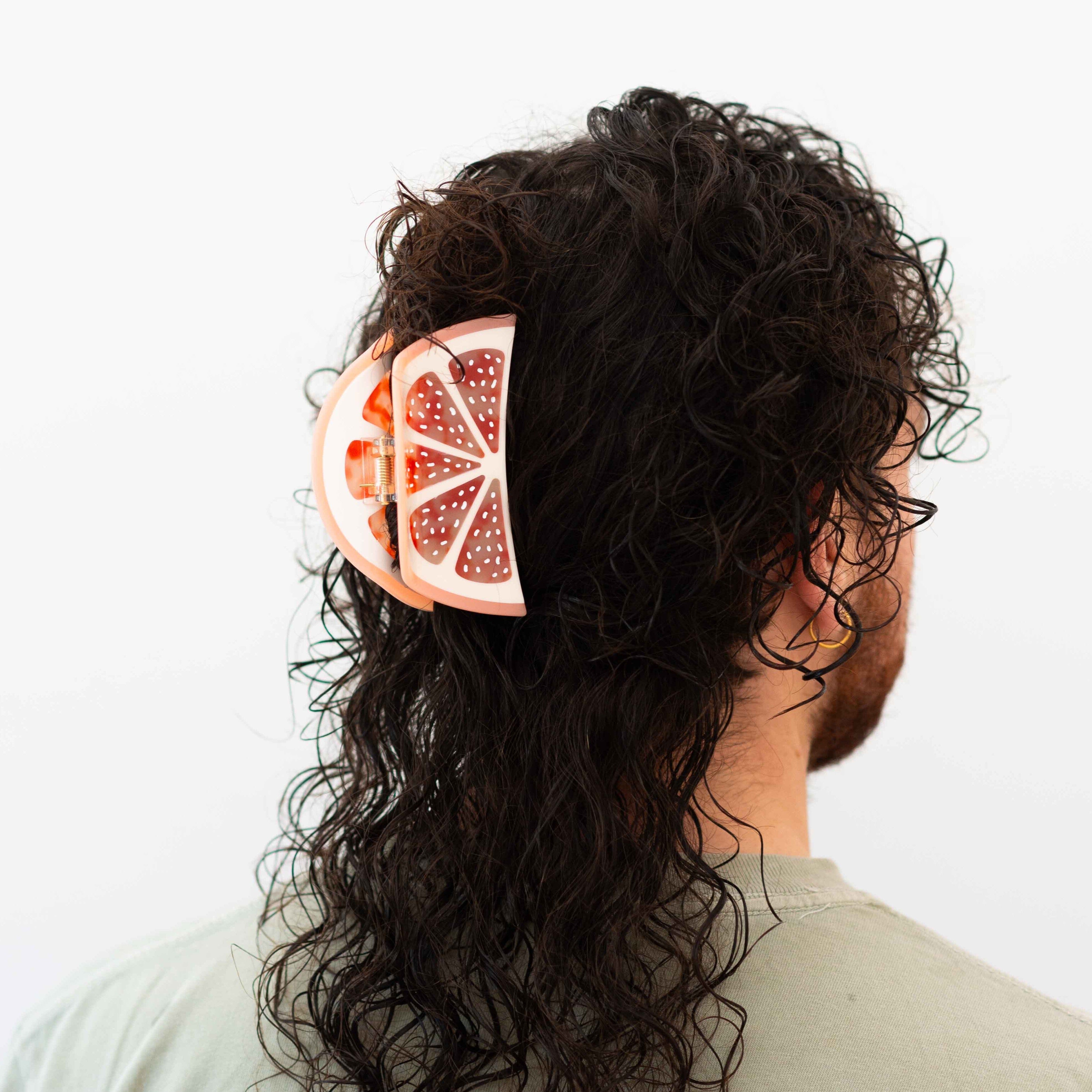 Large Grapefruit Slice Hair Claw Clip