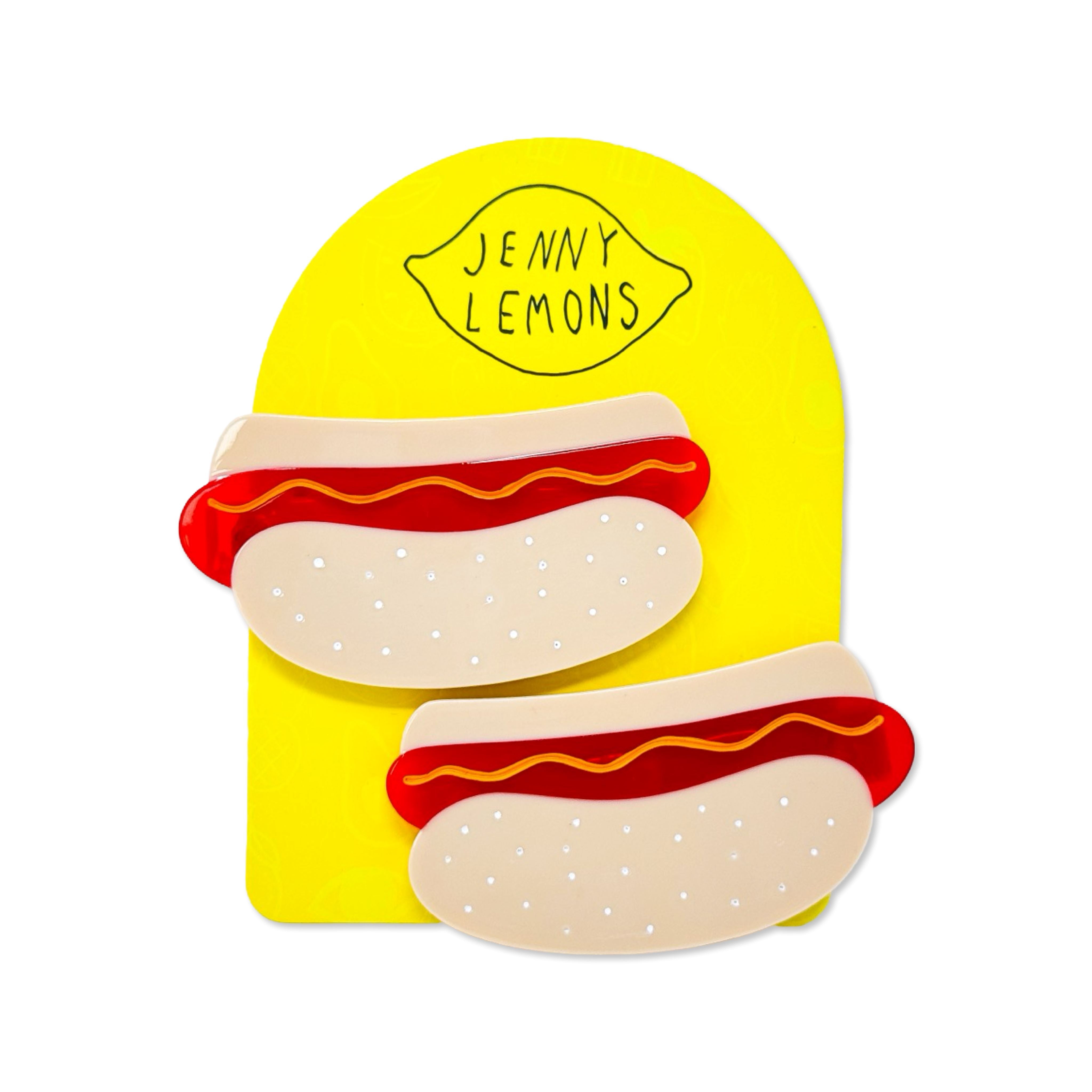 Hot Dog Alligator Hair Clip Set