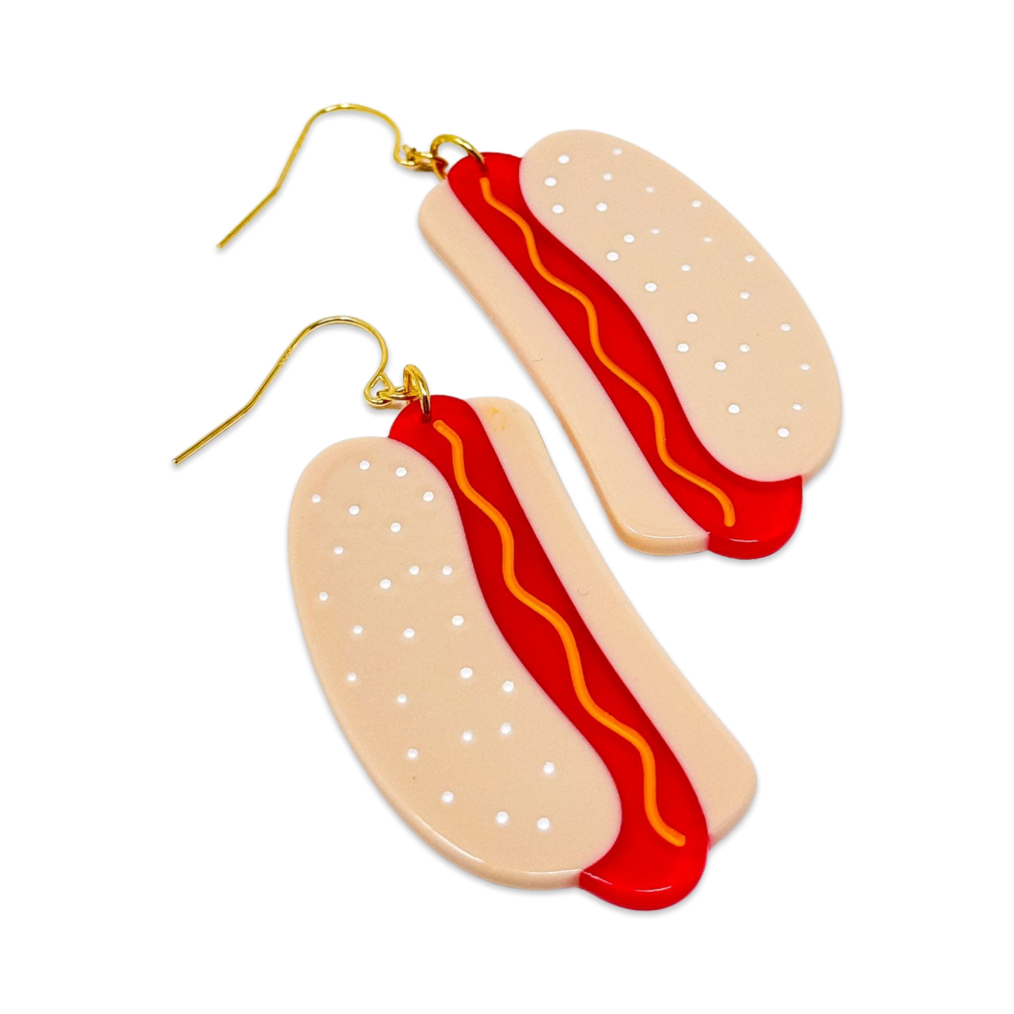 Hot Dog Acetate Earrings