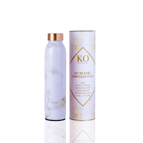 Kansa OrganicsStylish Copper Bottle - White Marble Design - M.S Skincare