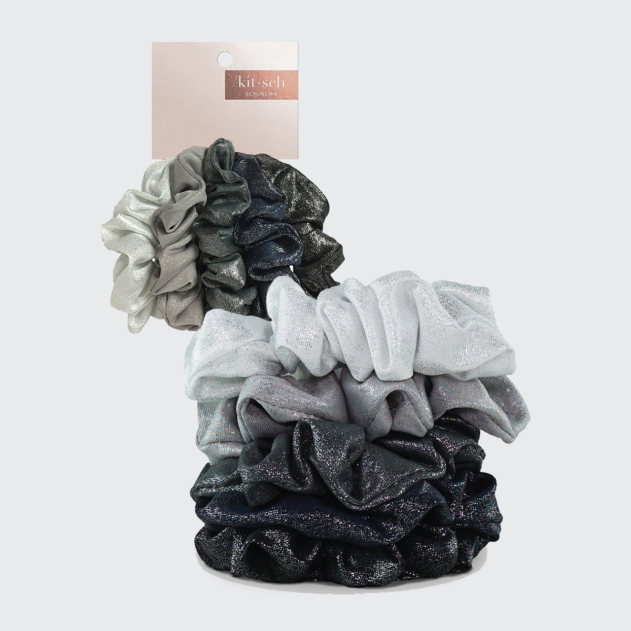 KITSCHMetallic Scrunchies - Black/Gray - M.S Skincare