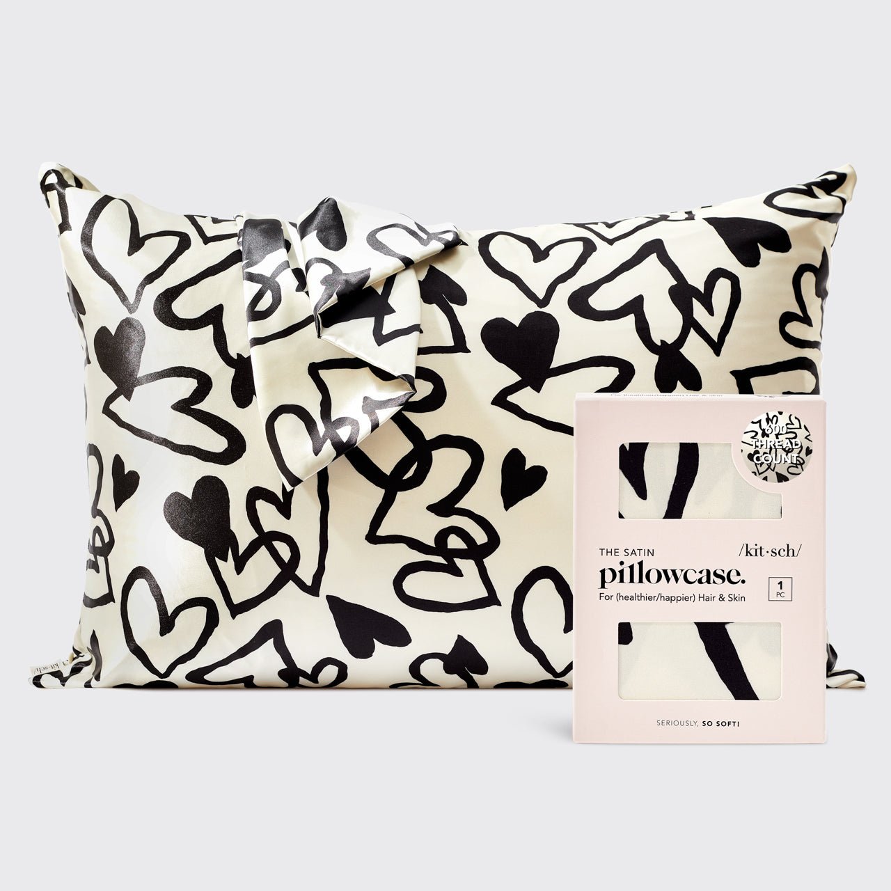 KITSCHSatin Pillowcase - Heart - M.S Skincare