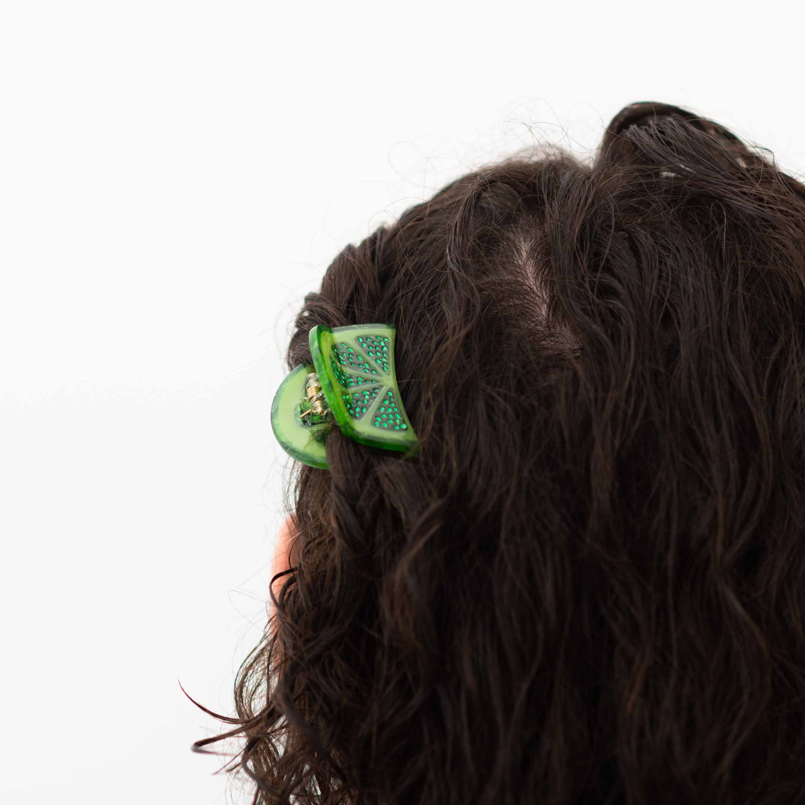 Mini Lime Slice Hair Claw Clip