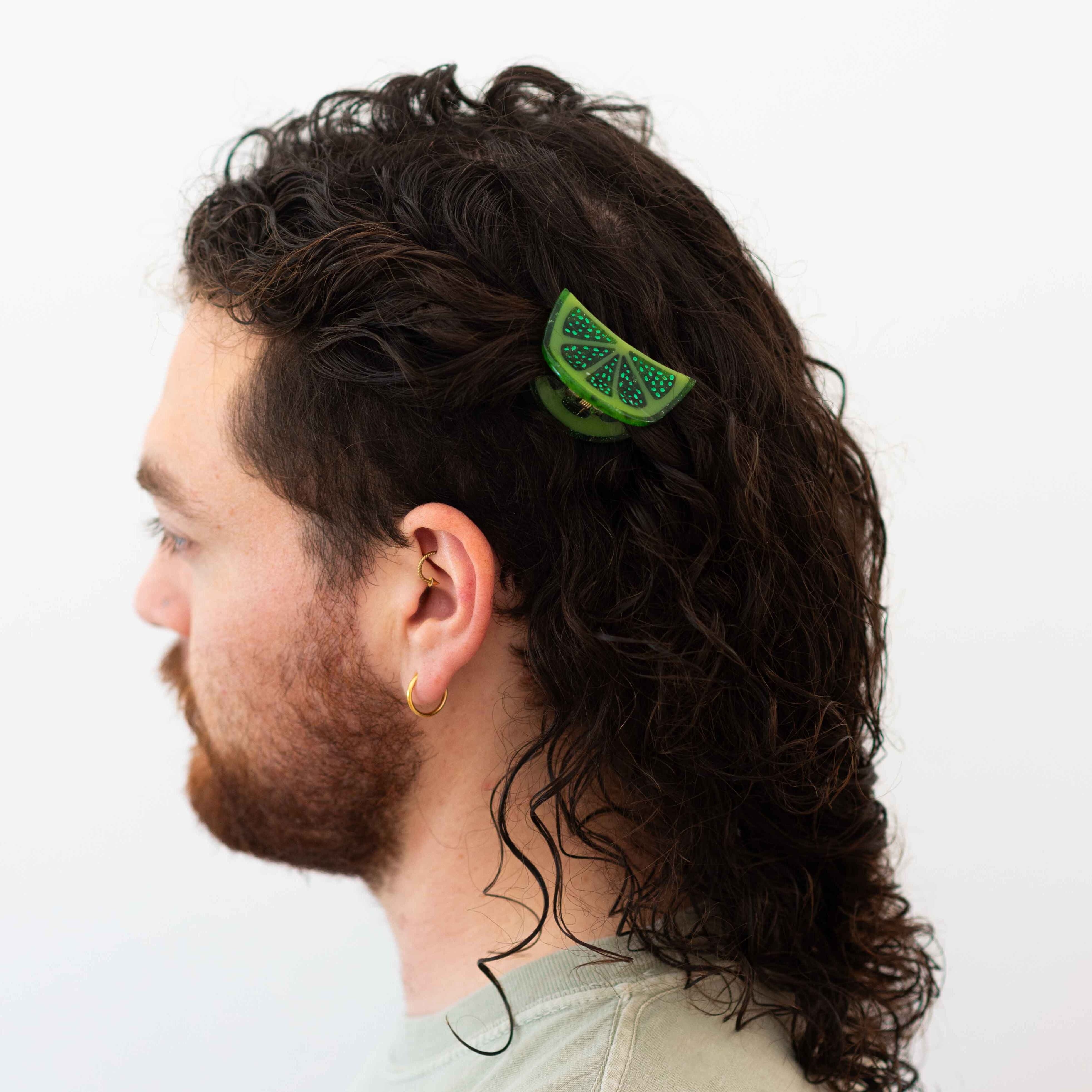 Mini Lime Slice Hair Claw Clip