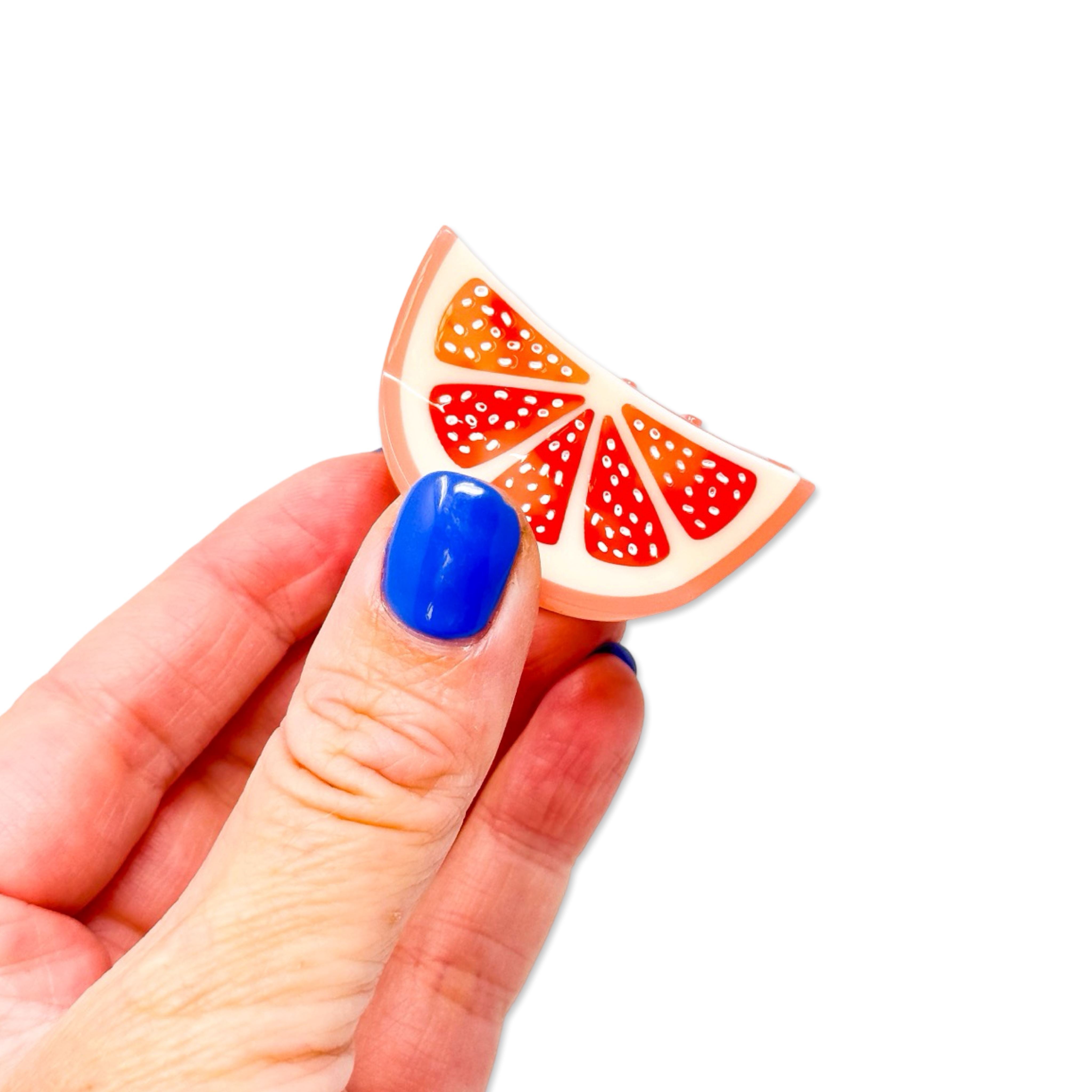 Mini Grapefruit Slice Hair Claw Clip