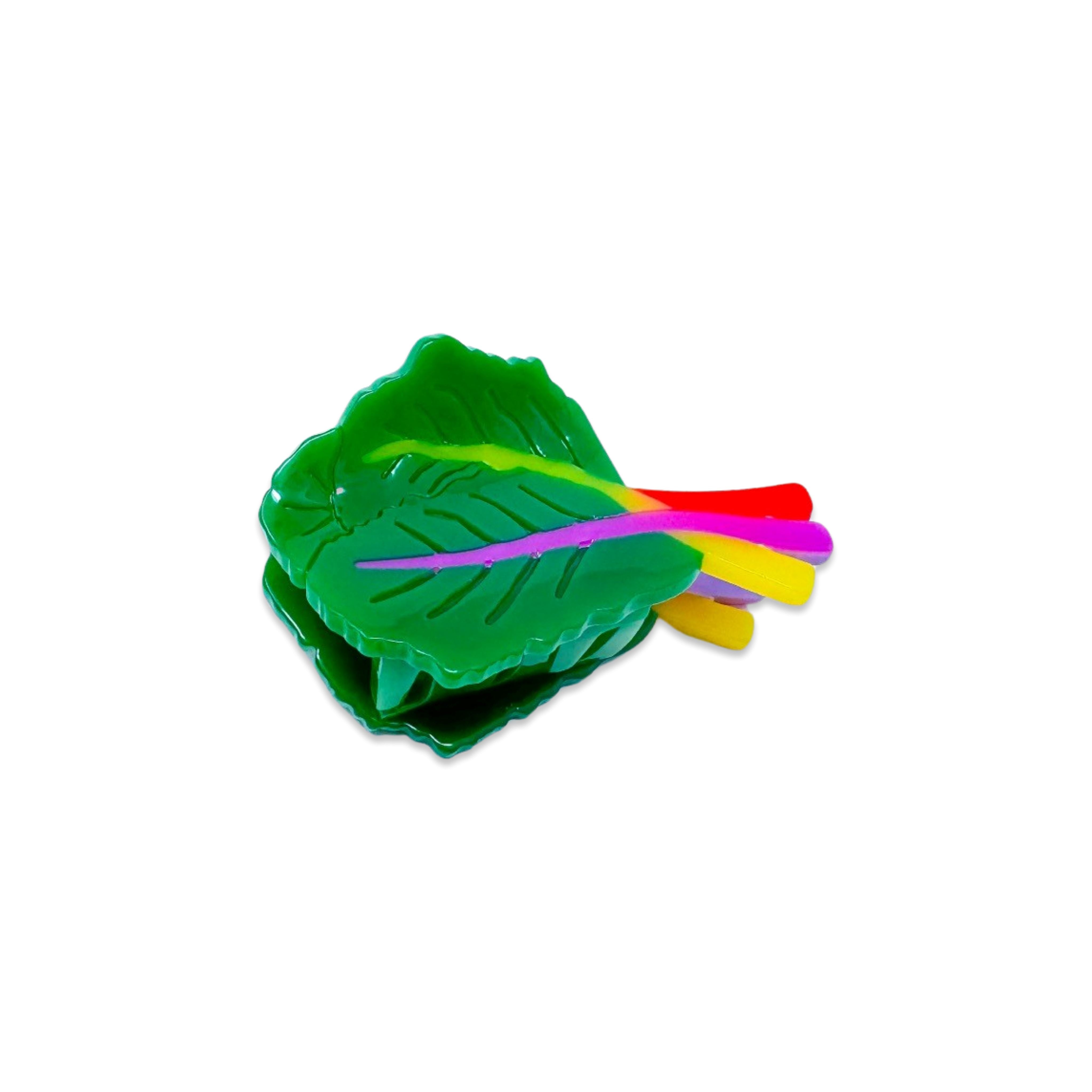 Mini Rainbow Chard Hair Claw Clip