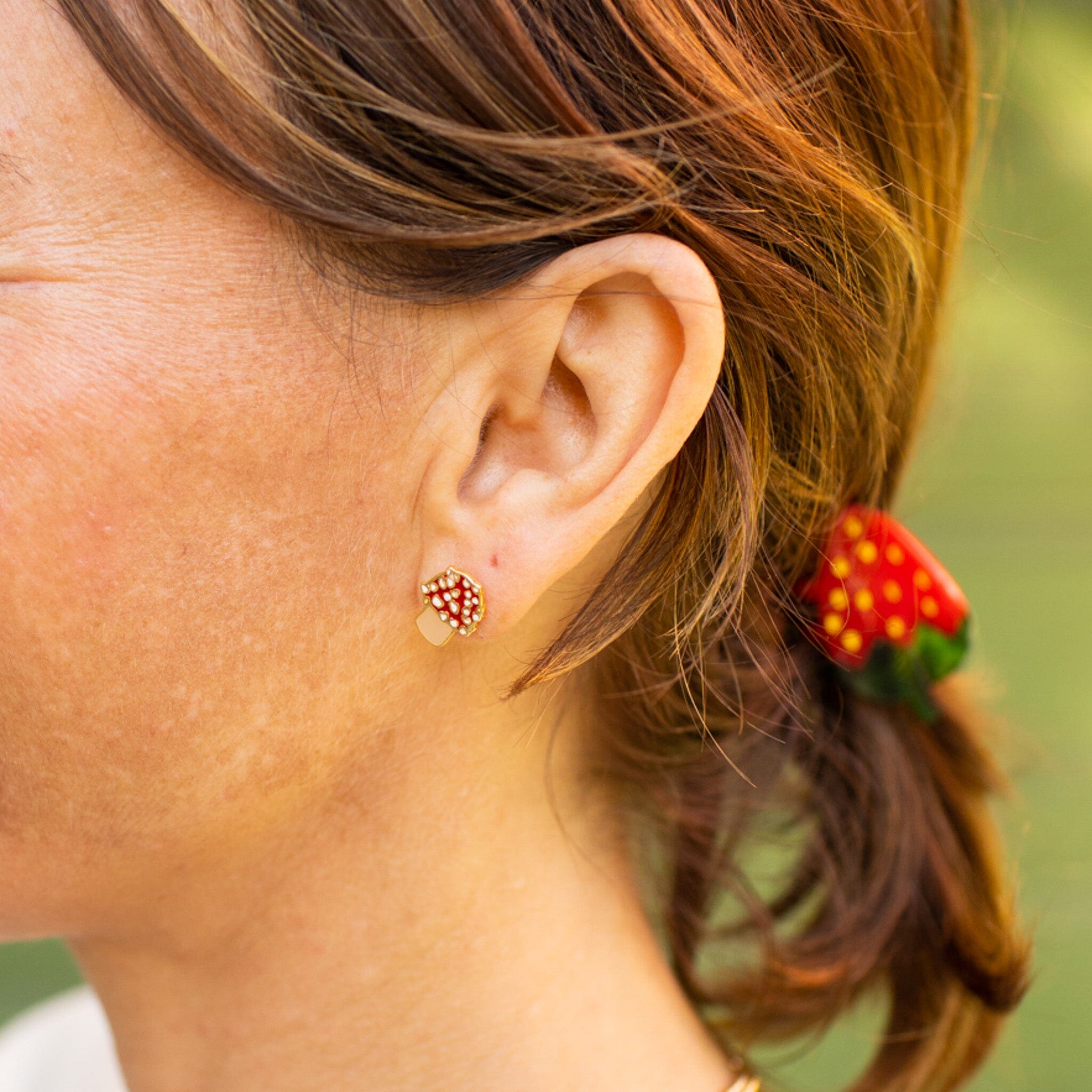 Mushroom Enamel Earrings