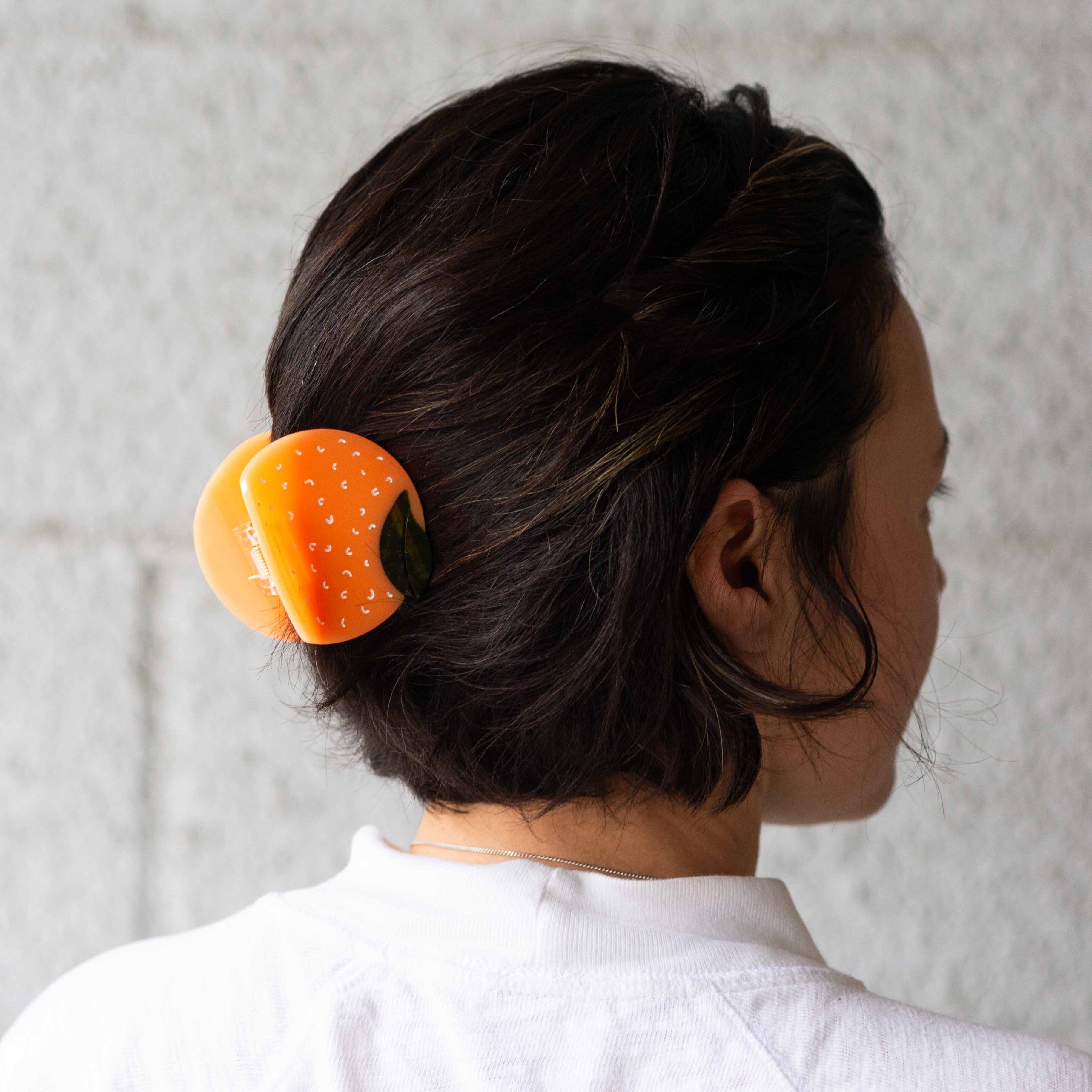 Midi Orange Hair Claw Clip