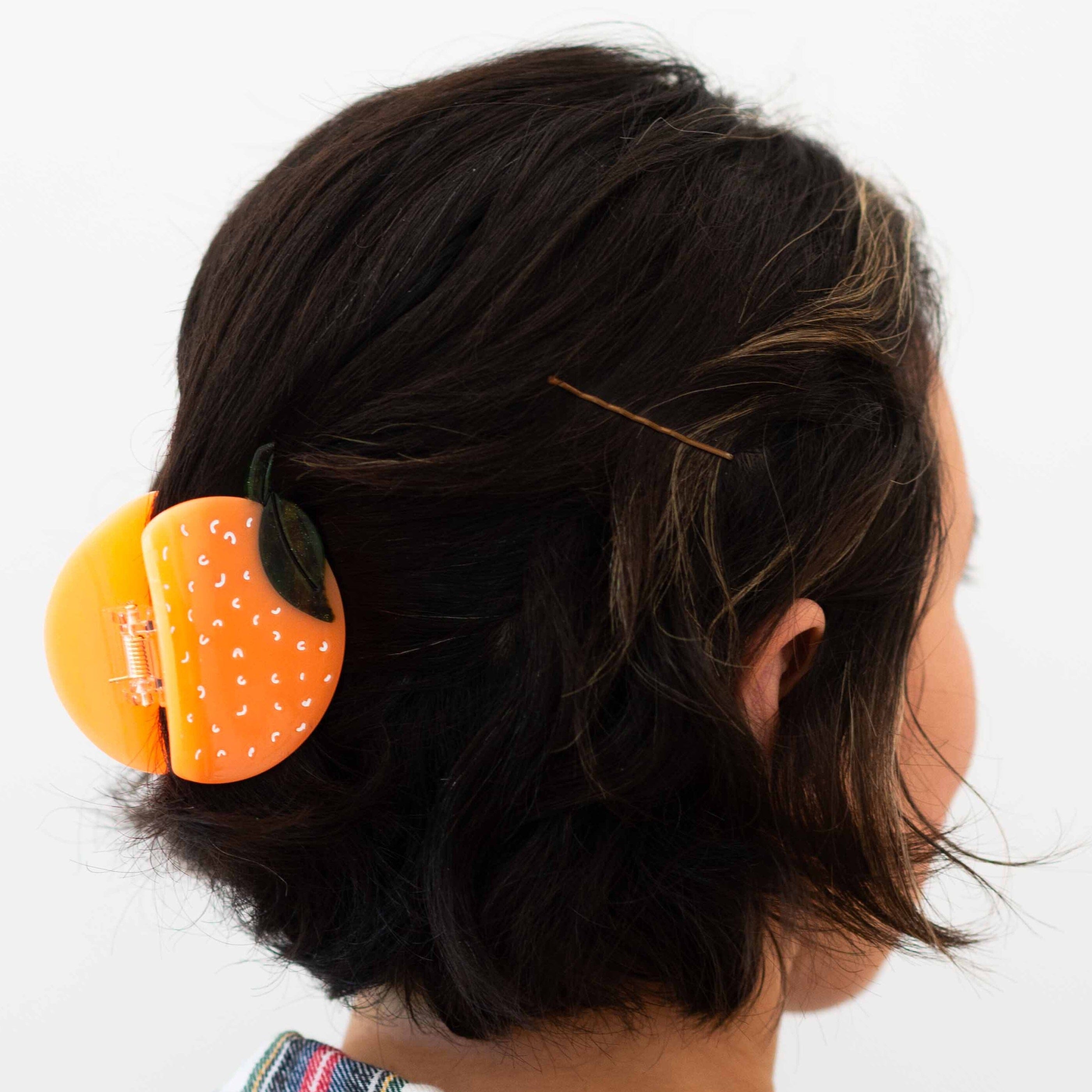 Midi Orange Hair Claw Clip