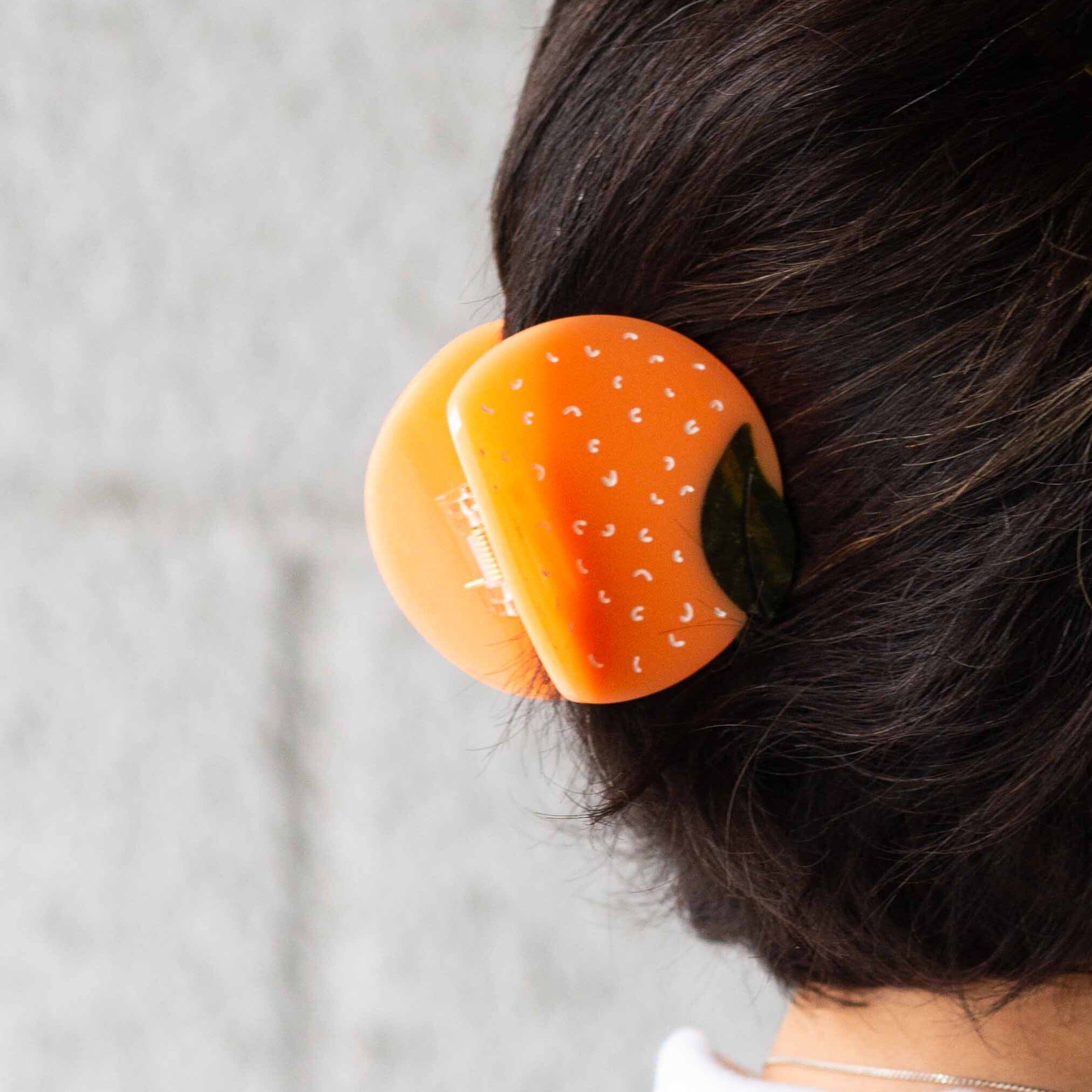 Midi Orange Hair Claw Clip