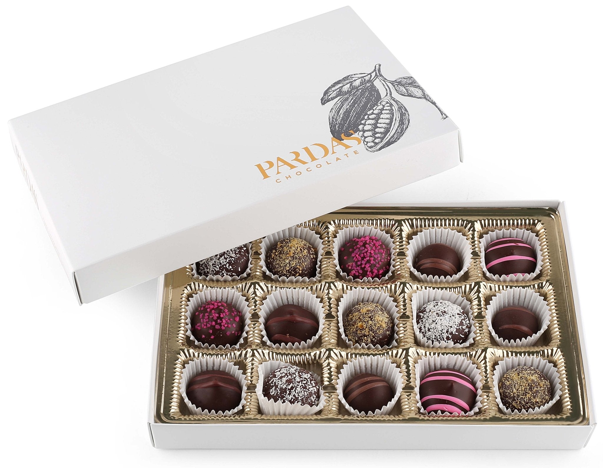 Pardas Chocolates Kosher Pareve Chocolate Gift Box: Perfect Mishloach Manos for Purim. 15Pc. - M.S Skincare