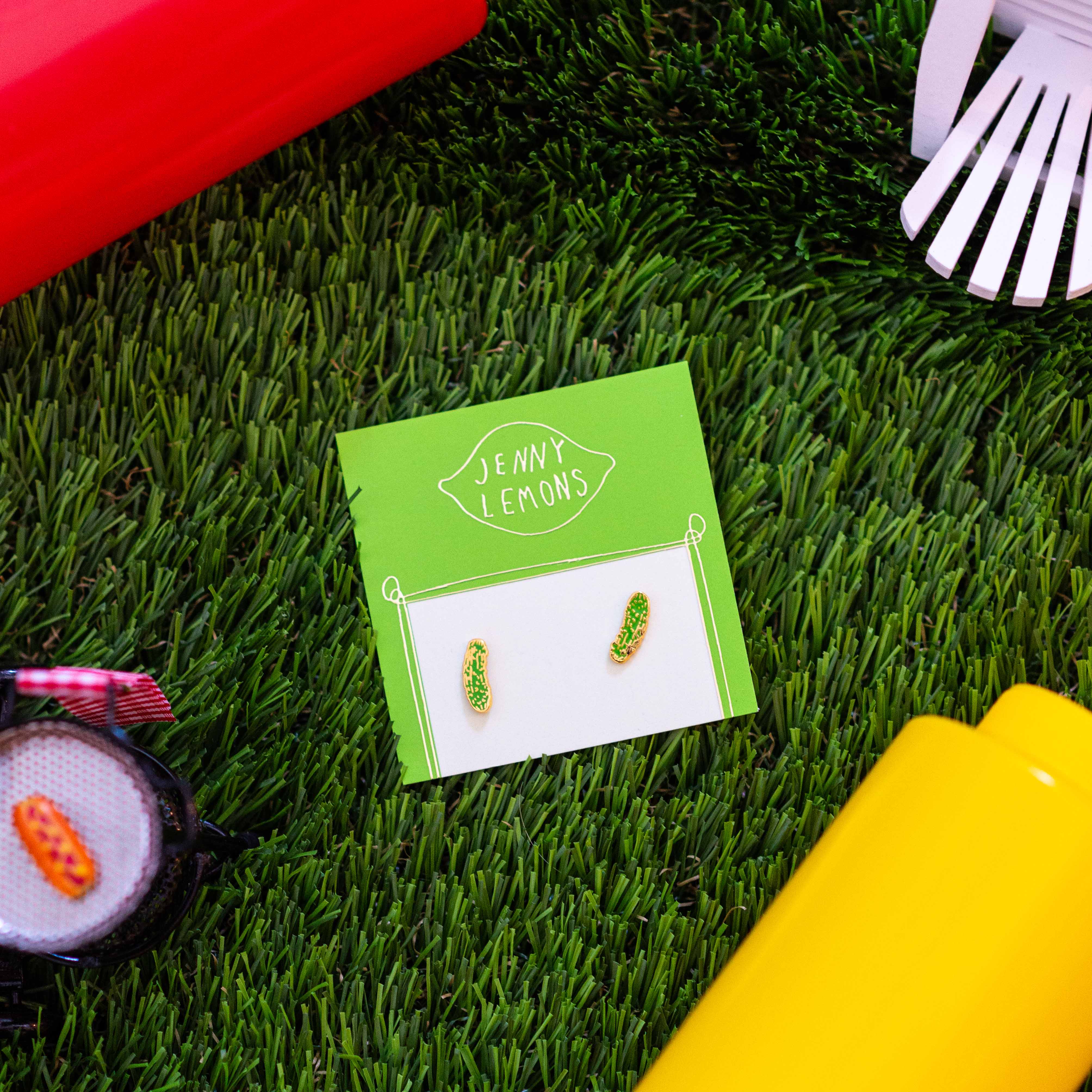 Pickle Enamel Earrings