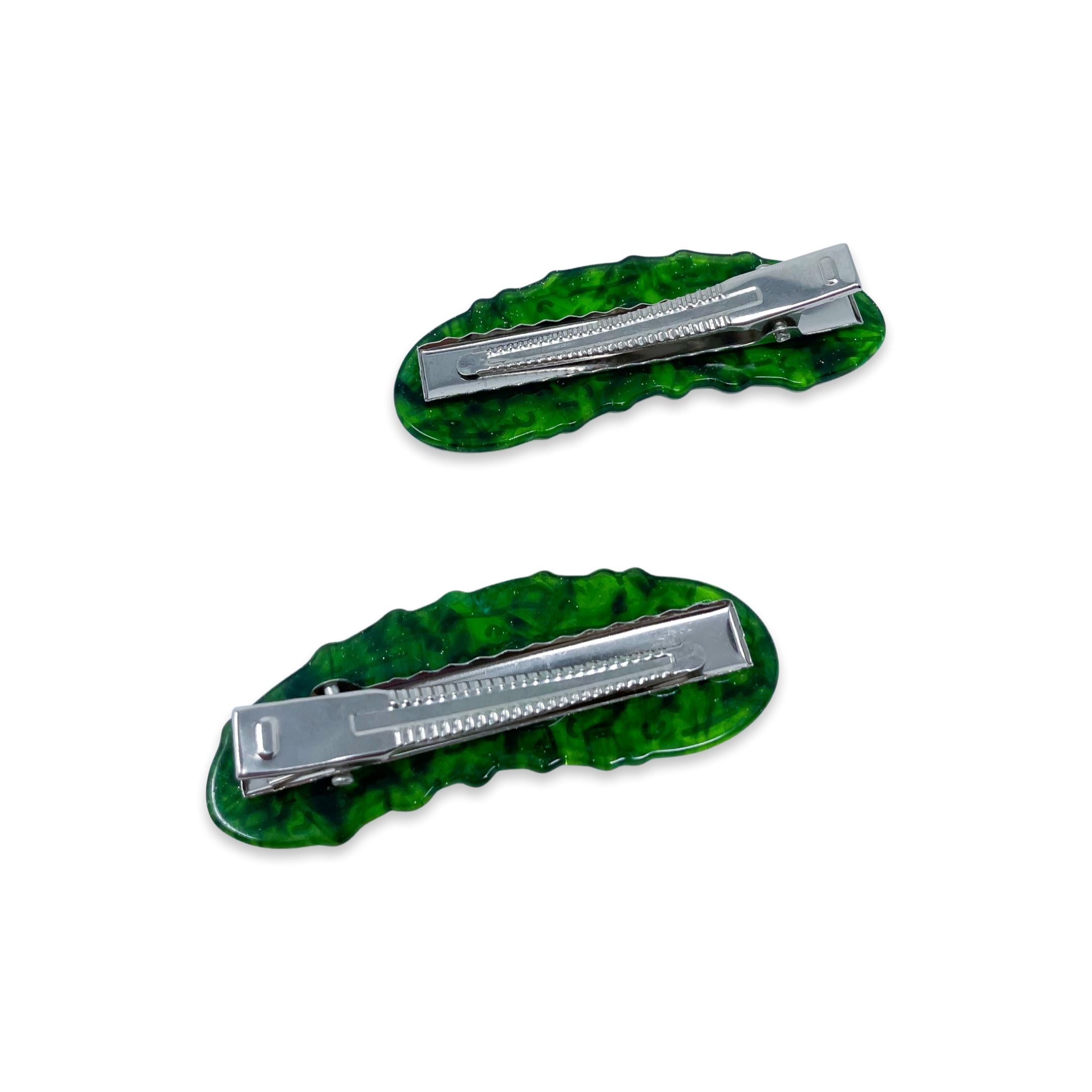 Pickle Alligator Hair Clip Set