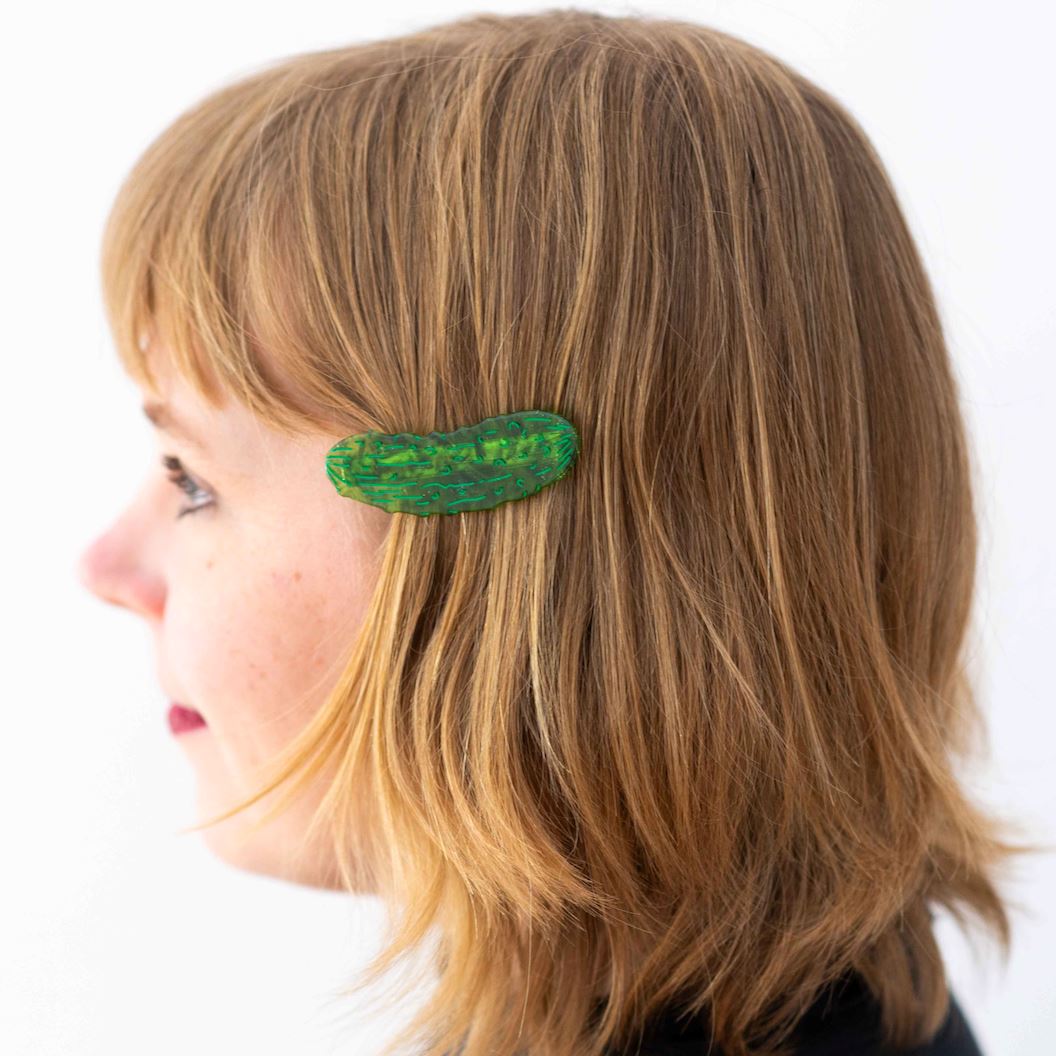 Pickle Alligator Hair Clip Set