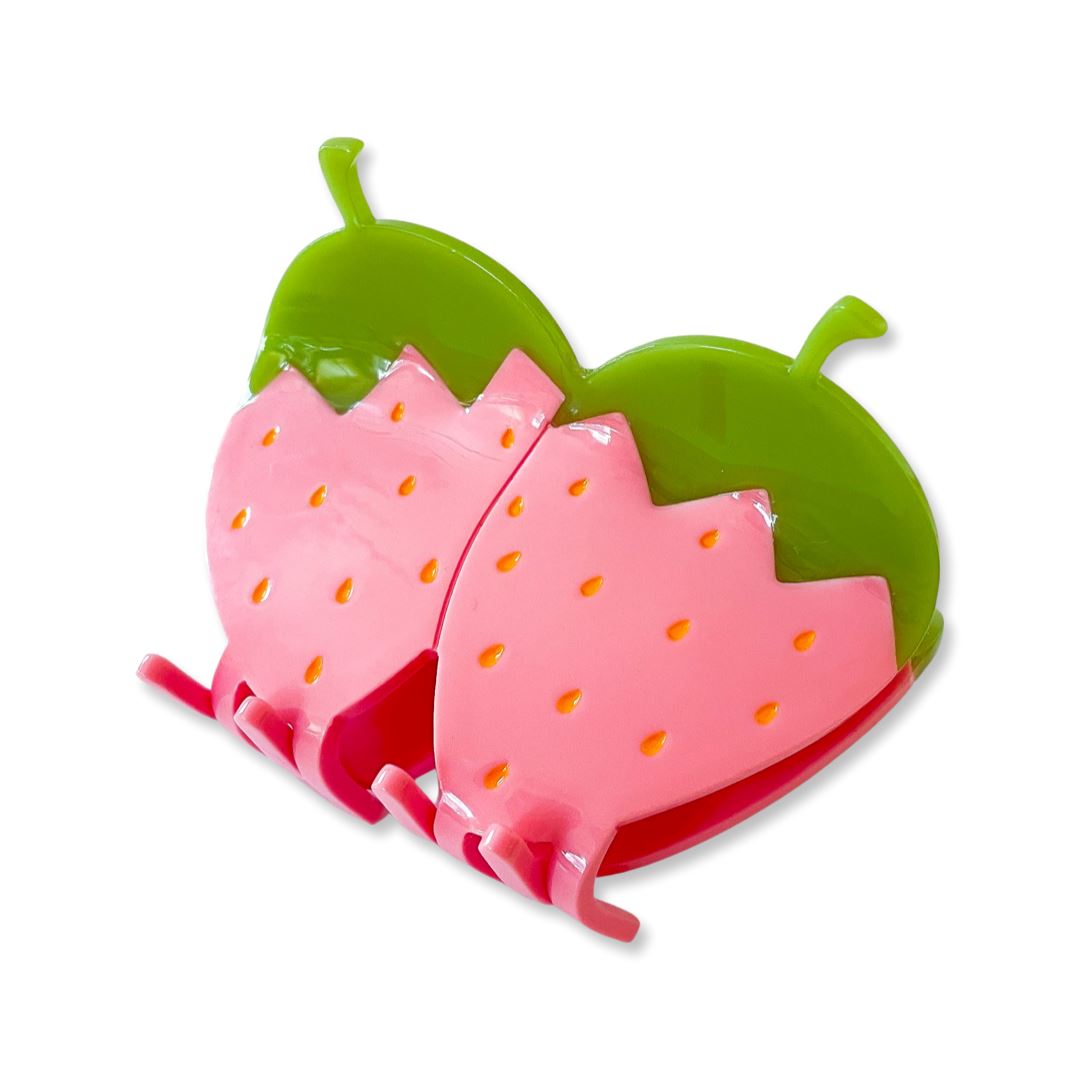 Large Pink Strawberry Hair Claw Clip