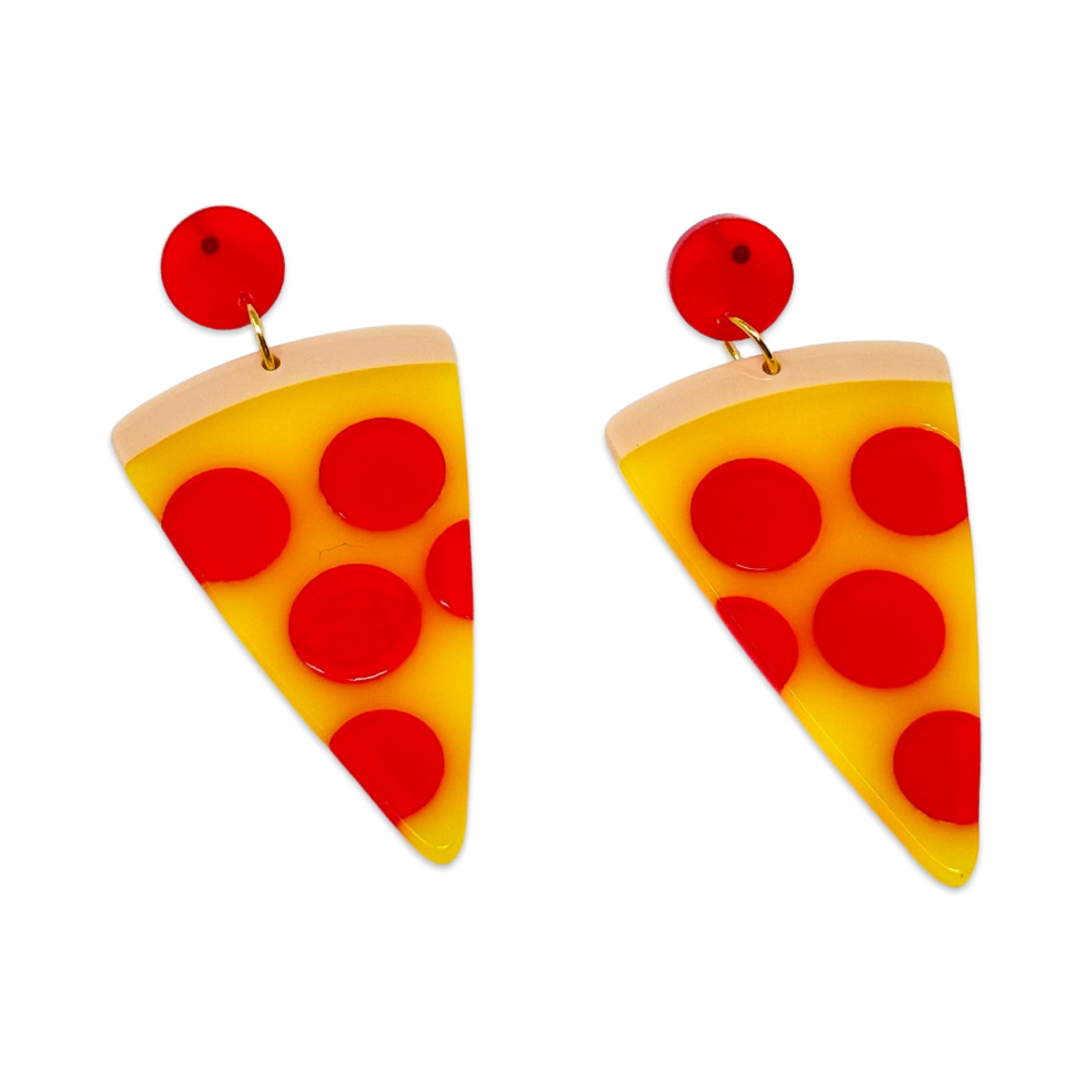 Pizza Acetate Earrings