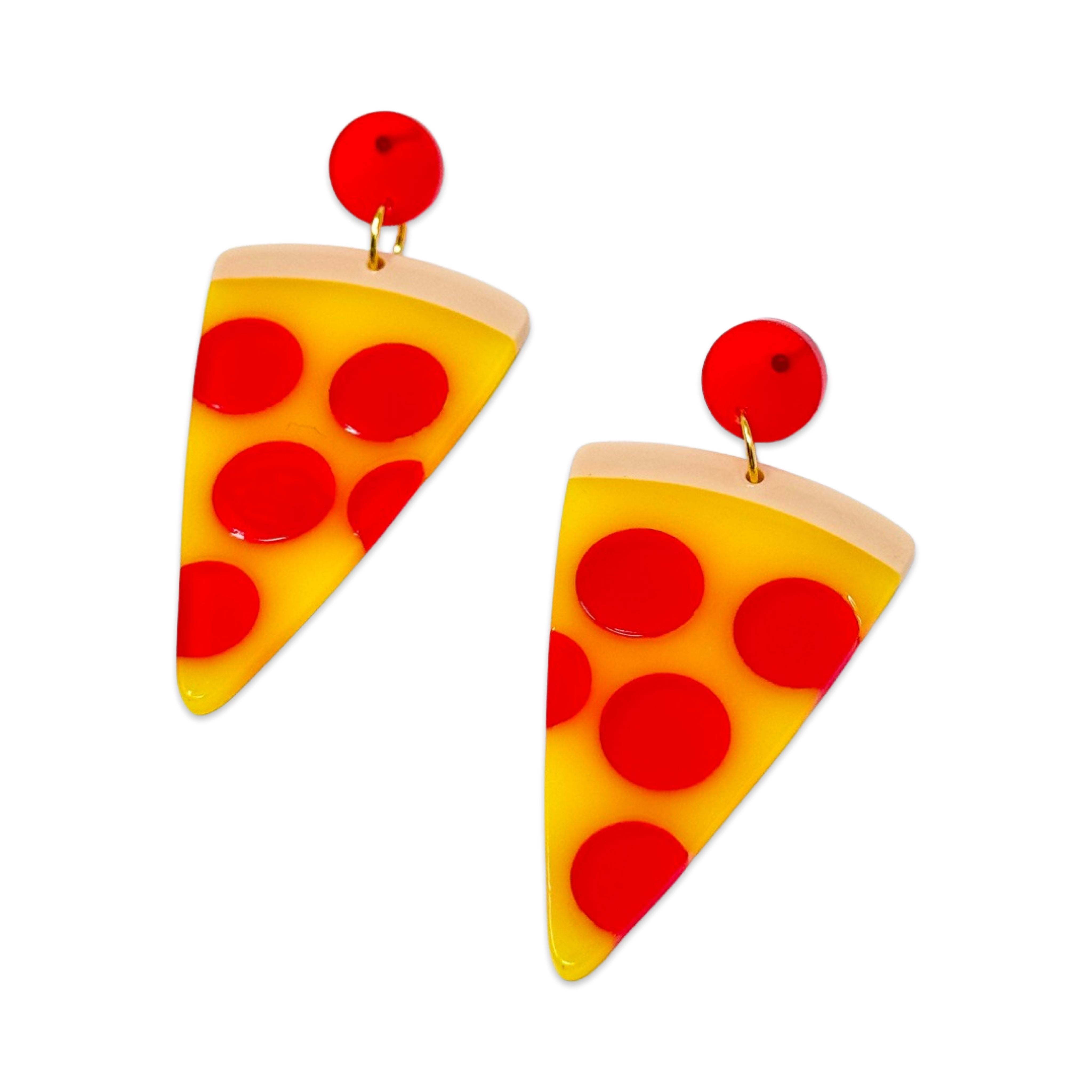 Pizza Acetate Earrings