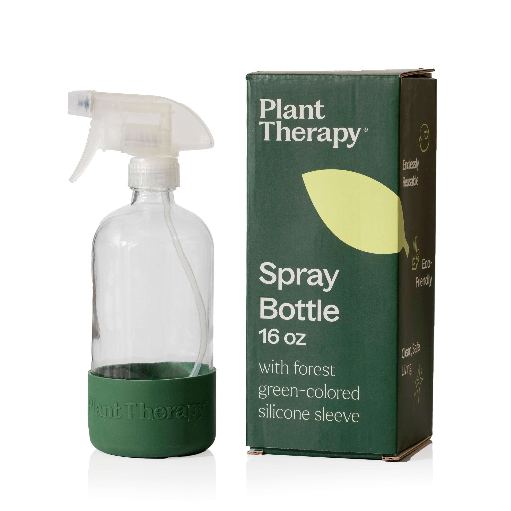 Plant Therapy Glass Spray Bottle with Forest Green Sleeve