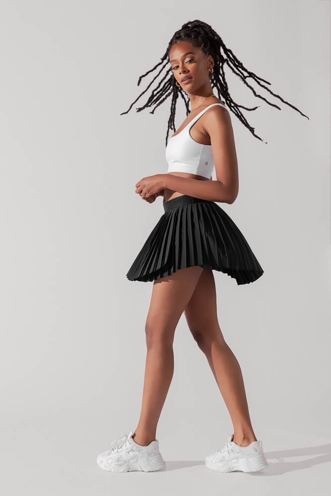 POPFLEX®Ace ‘em Pleated Skort - Black - M.S Skincare