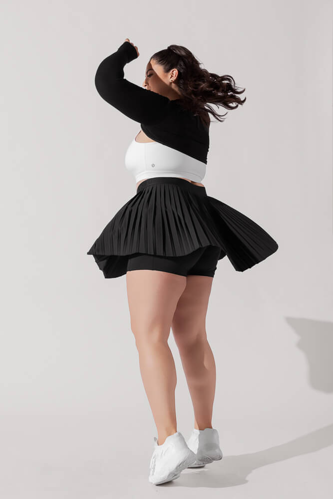 POPFLEX®Ace ‘em Pleated Skort - Black - M.S Skincare