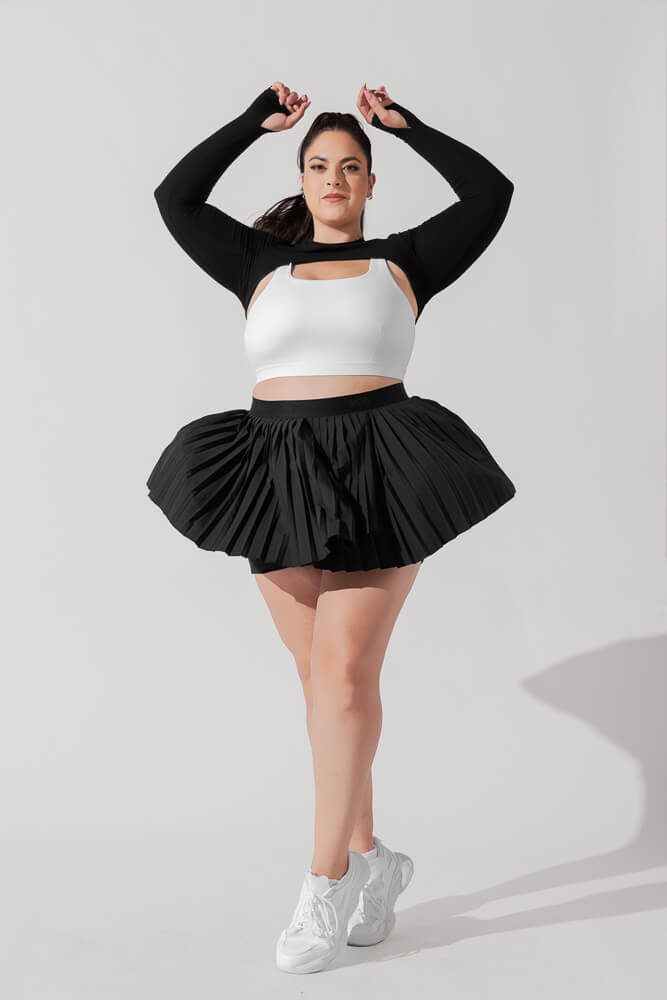 POPFLEX®Ace ‘em Pleated Skort - Black - M.S Skincare