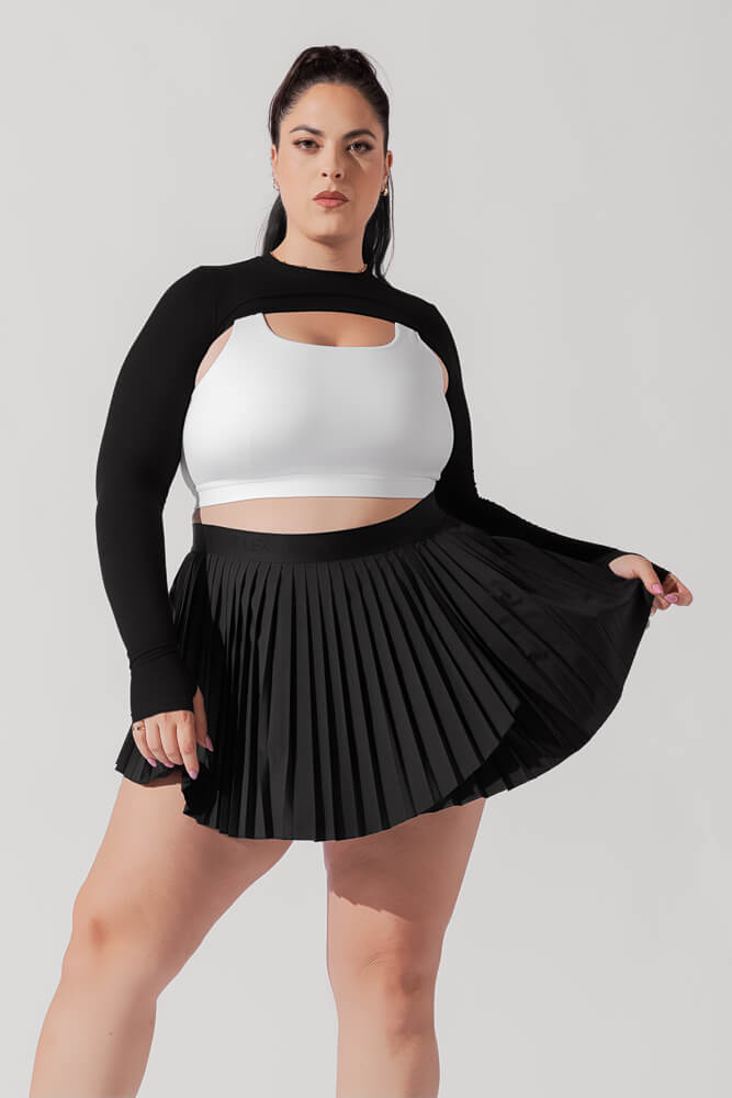 POPFLEX®Ace ‘em Pleated Skort - Black - M.S Skincare