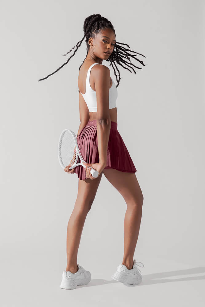 POPFLEX®Ace ‘em Pleated Skort - Desert Rose - M.S Skincare