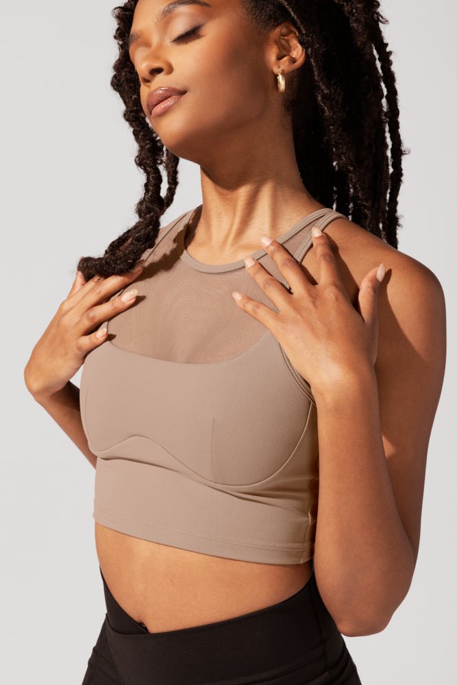 POPFLEX®Celeste Mesh Crop Bralette - Leafless Tree - M.S Skincare