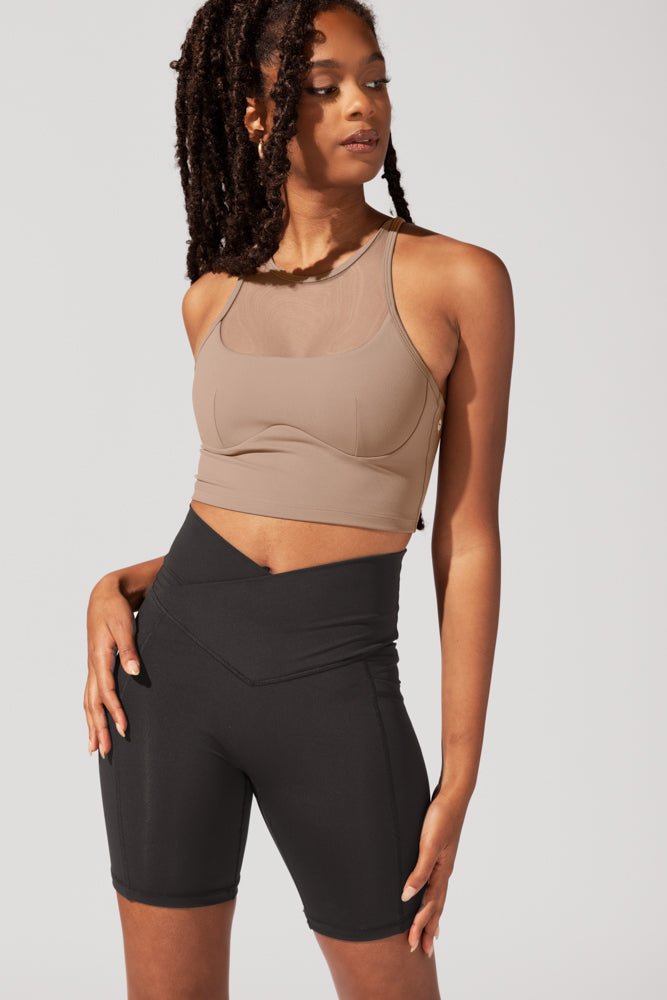 POPFLEX®Celeste Mesh Crop Bralette - Leafless Tree - M.S Skincare