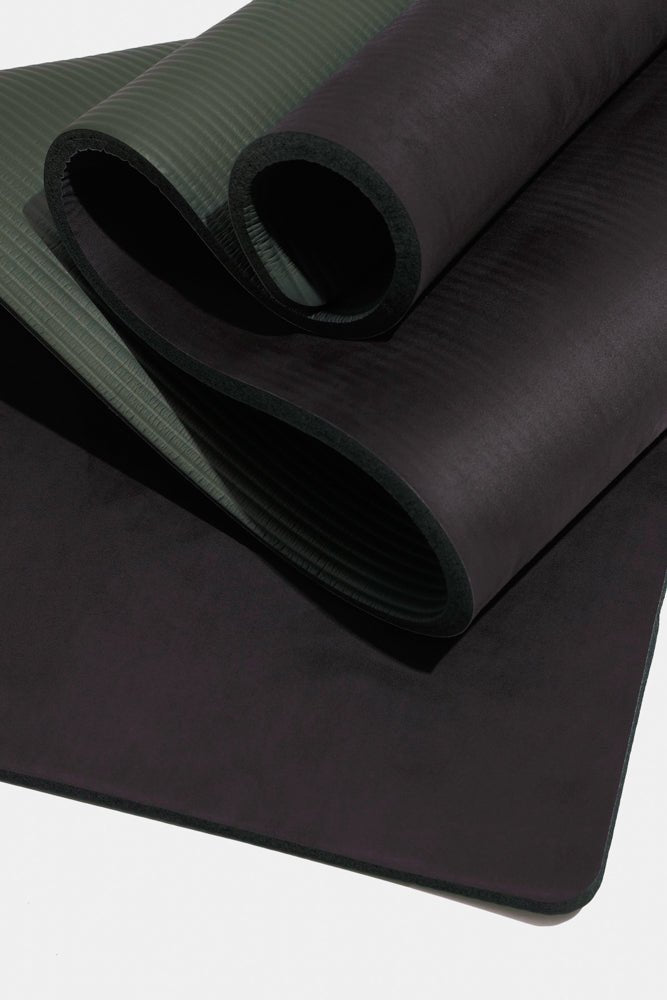 POPFLEX® CloudCushion Vegan Suede Yoga Mat - Black 0.5” Thick