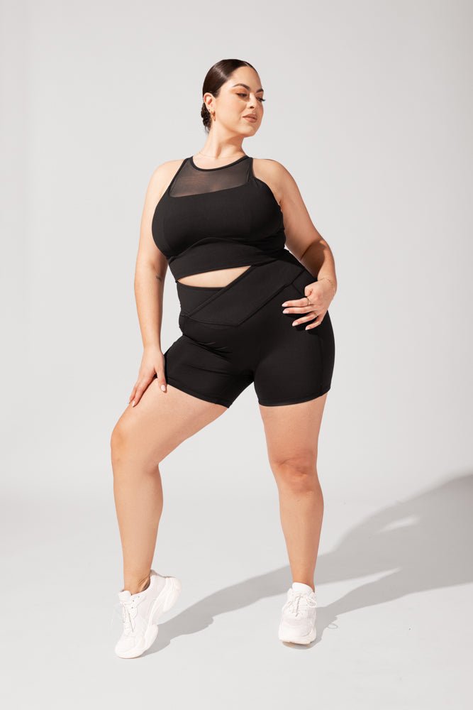 POPFLEX®Crisscross Hourglass® Booty Short - Black - M.S Skincare