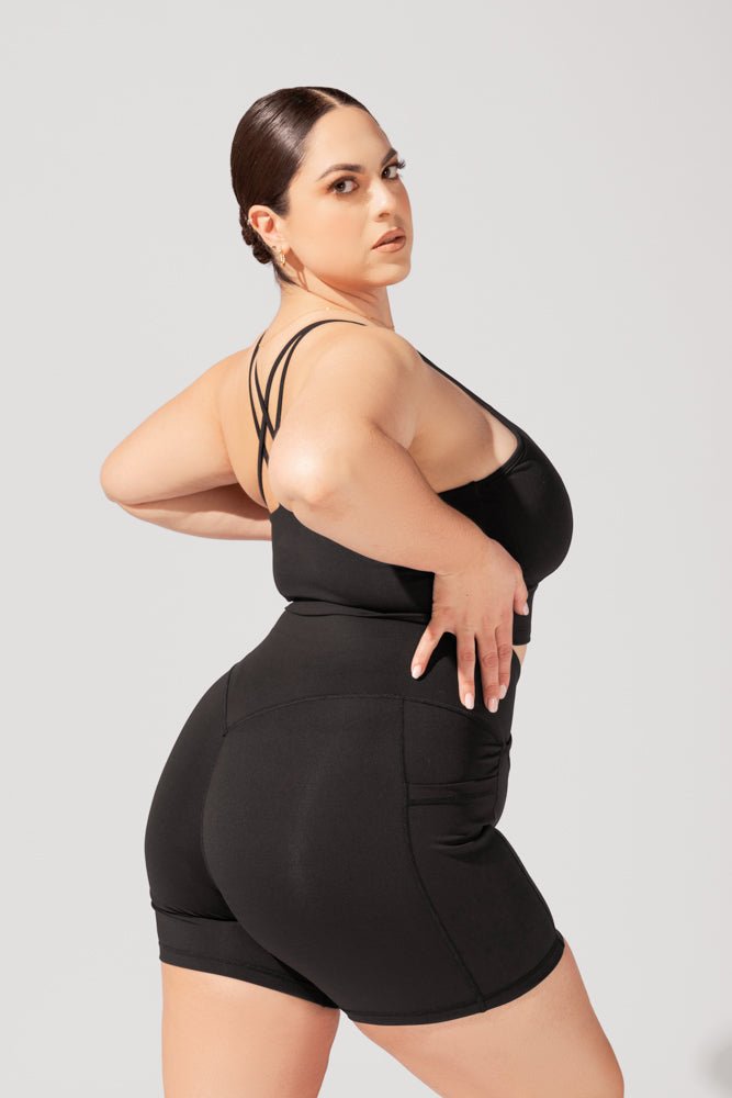 POPFLEX®Crisscross Hourglass® Booty Short - Black - M.S Skincare