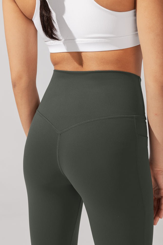 POPFLEX®Crisscross Hourglass® Flared Leggings with Pockets - Forestwood - M.S Skincare