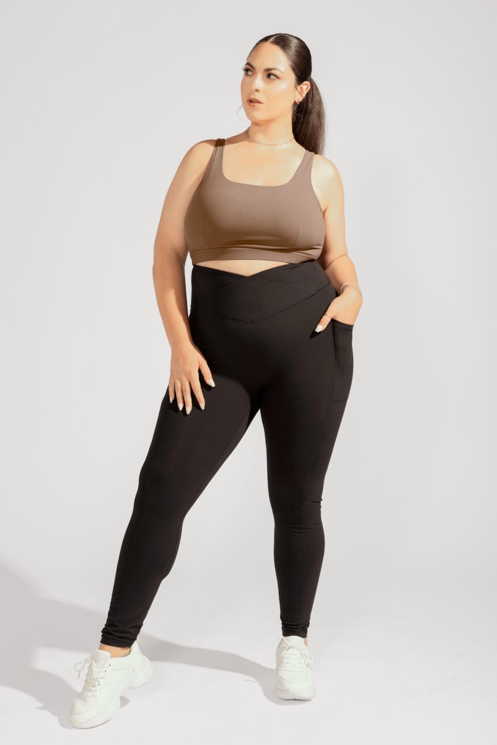 POPFLEX®Crisscross Hourglass® Leggings with Pockets - Black - M.S Skincare