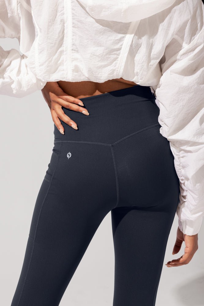 POPFLEX®Crisscross Hourglass® Leggings with Pockets - Smoky Navy - M.S Skincare