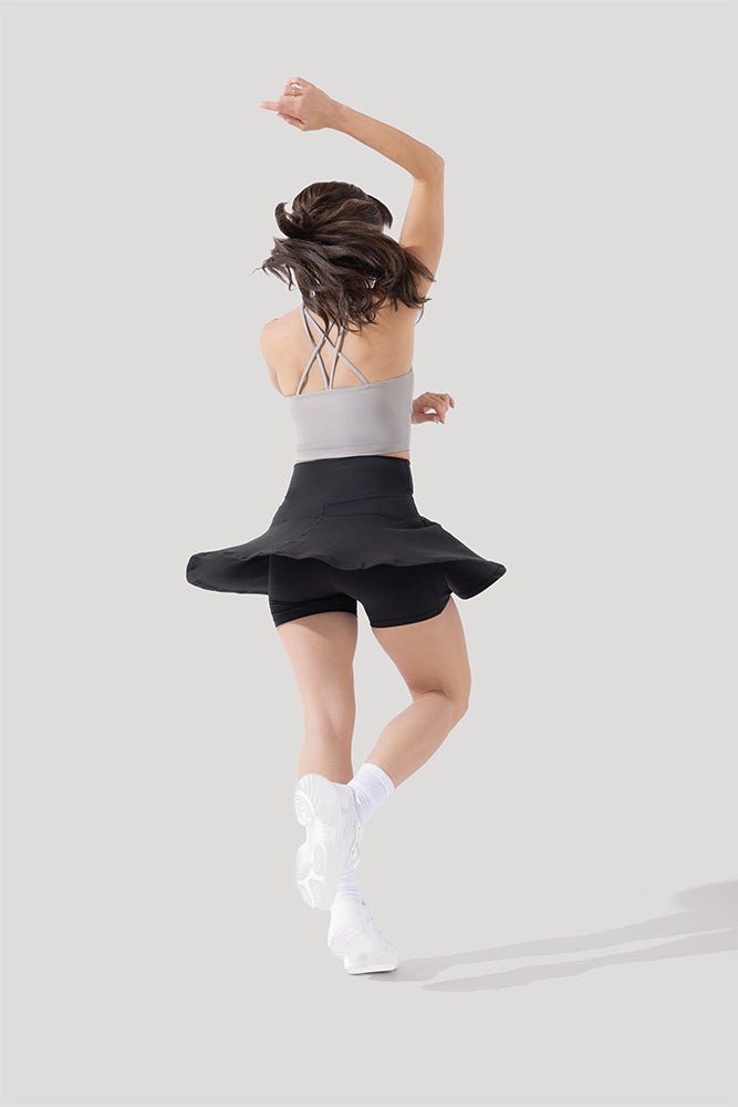 POPFLEX®Crisscross Hourglass® Twirl Skort - Black - M.S Skincare