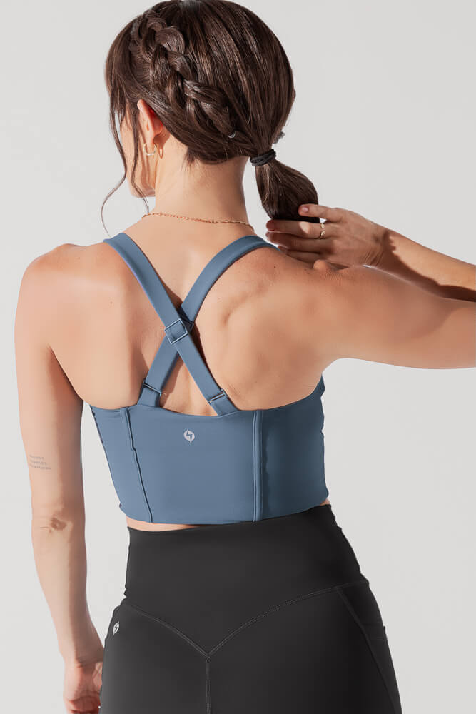 POPFLEX®Daphne Corset Crop Top - Indigo Teal - M.S Skincare