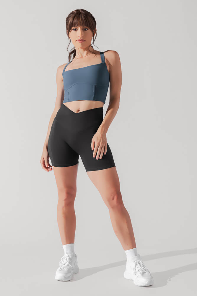 POPFLEX®Daphne Corset Crop Top - Indigo Teal - M.S Skincare