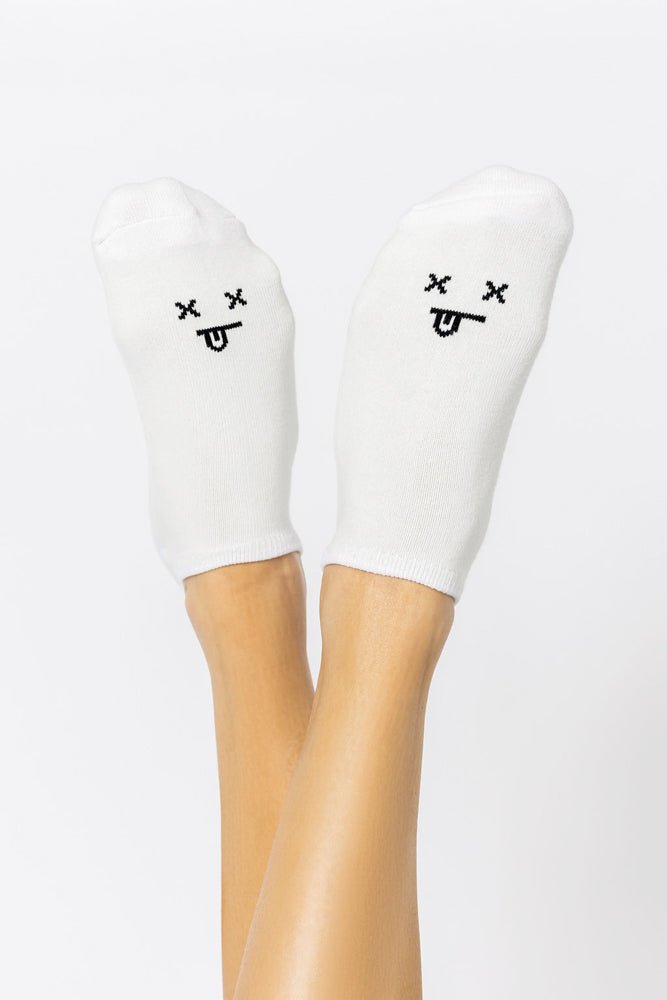 POPFLEX®Dead Face Low Rise Socks - White - M.S Skincare